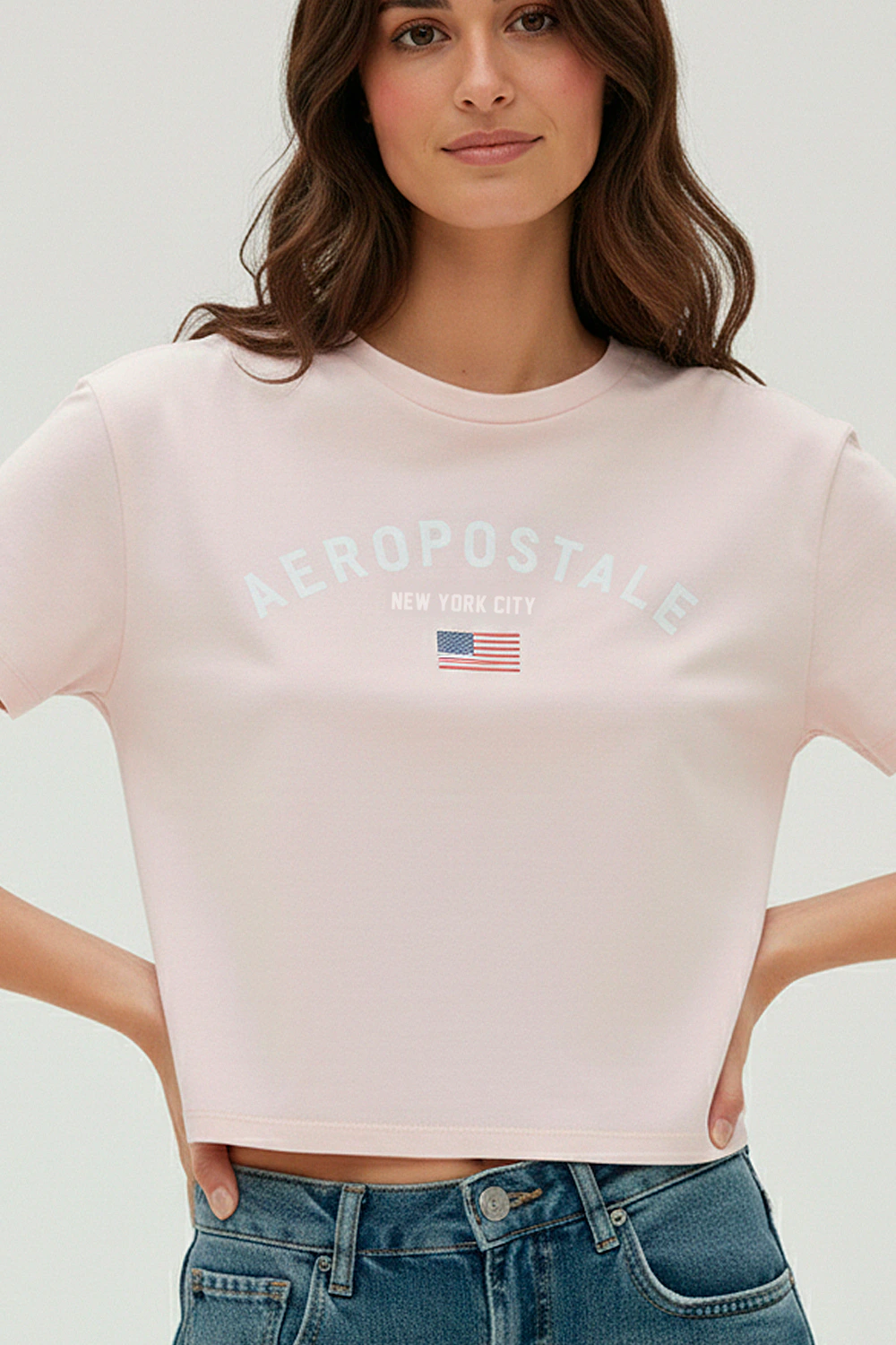 Camiseta Manga Curta Feminina Silkada Aéropostale ROSA CLARO