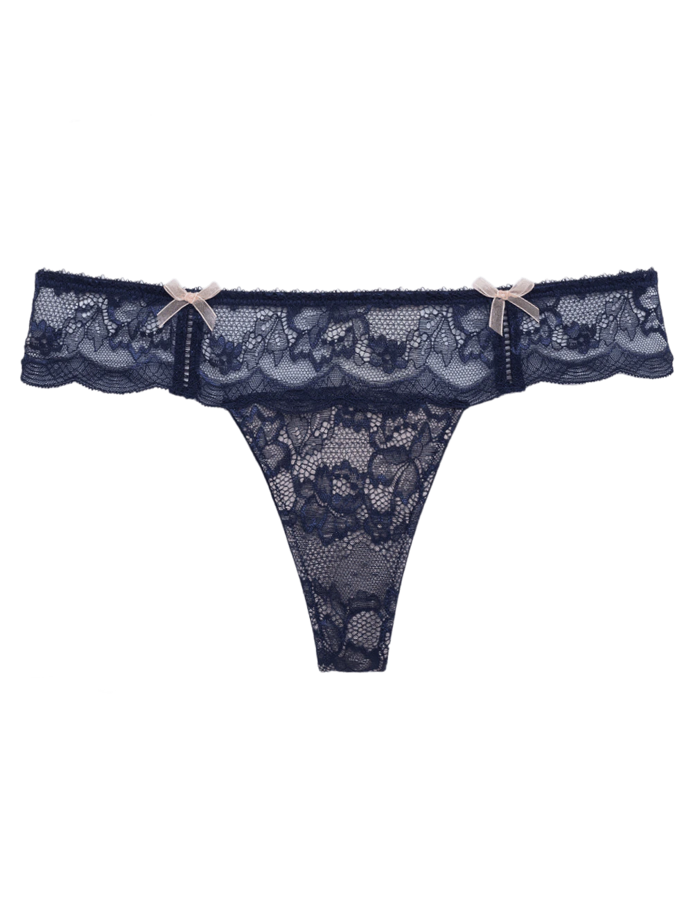 Calcinha Fio Biquíni Renda Celina Azul Peacoat