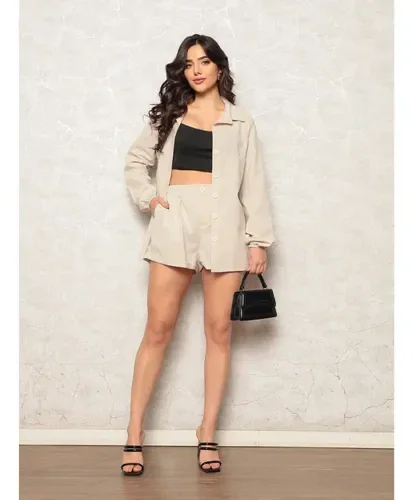 Conjunto Linho Feminino Camisa E Short Linha Premium