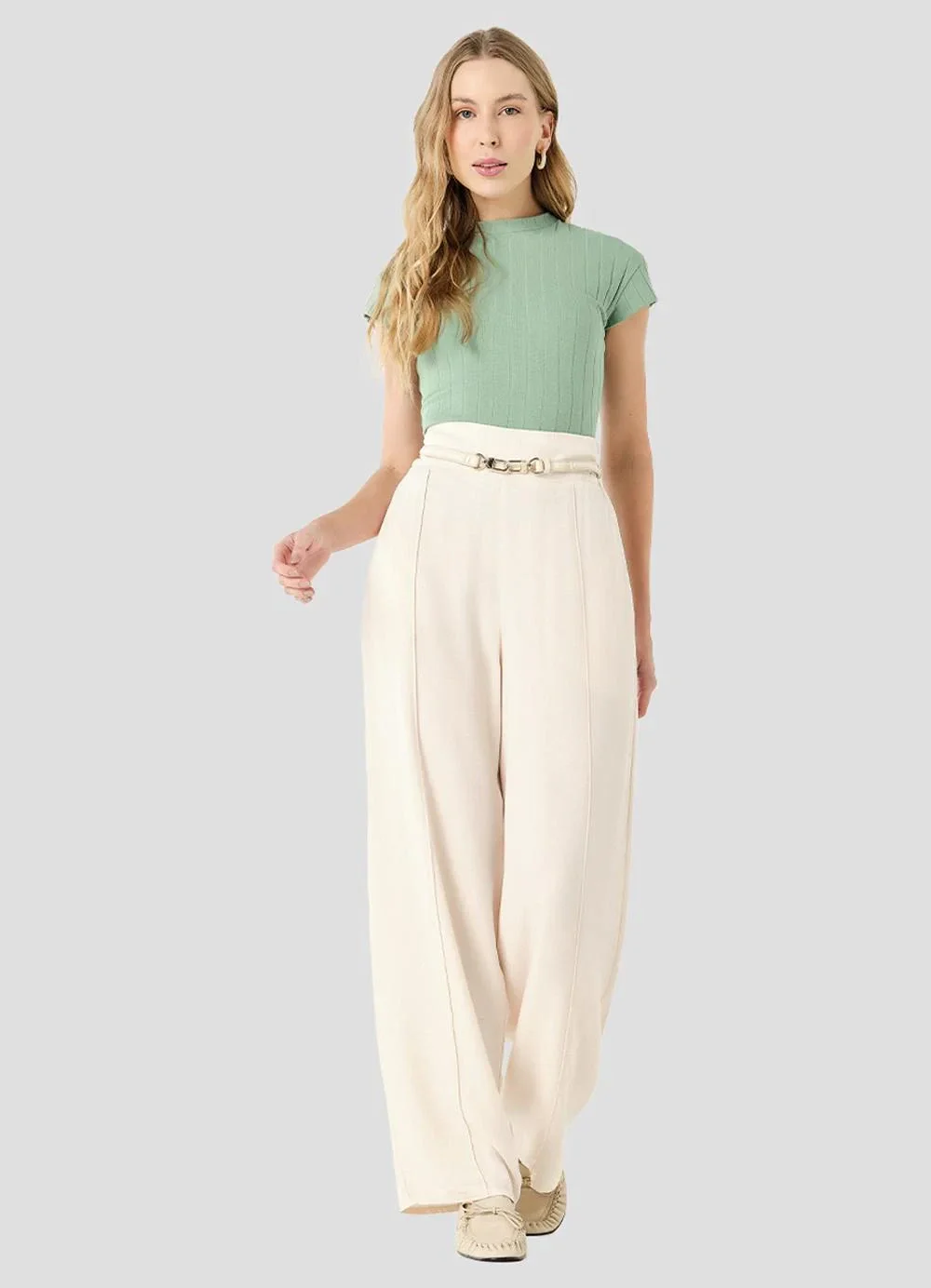 Cereja Rosa - Blusa Feminina Cotton Canelado Verde
