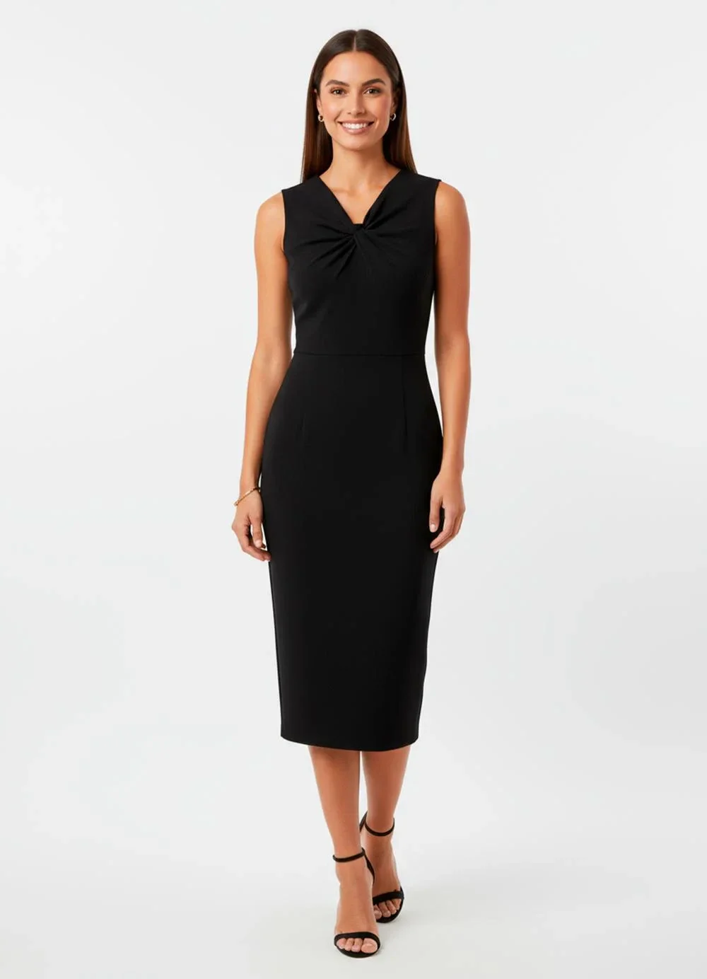 Quintess - Vestido Preto em Malha Crepe