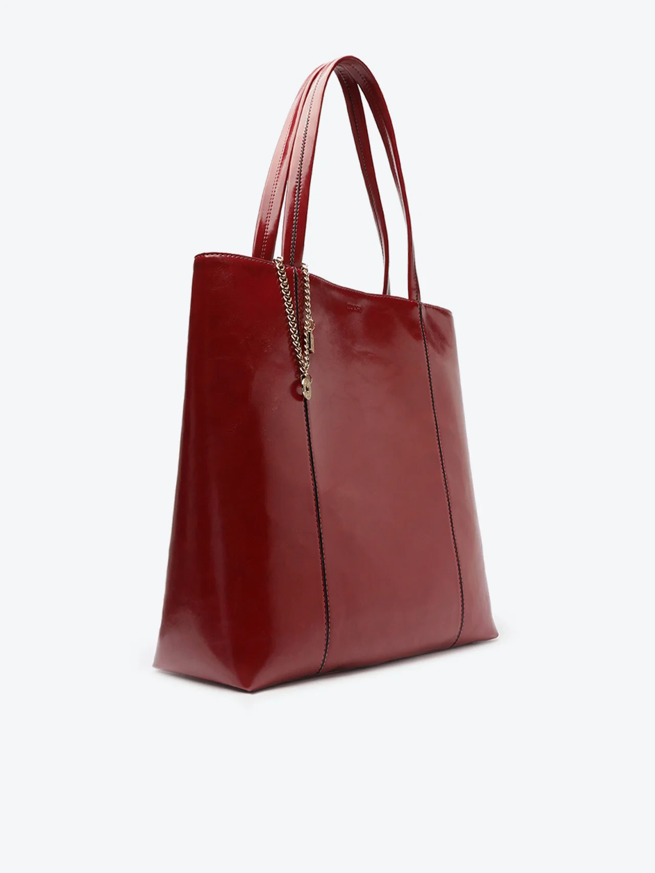 Bolsa Tote Média Chaveiro Corrente Vermelha