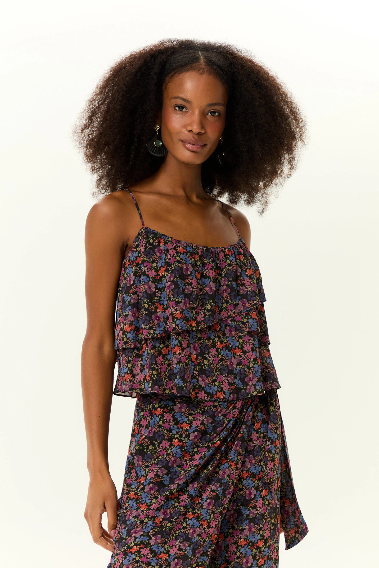 Blusa Babados Estampa Liza