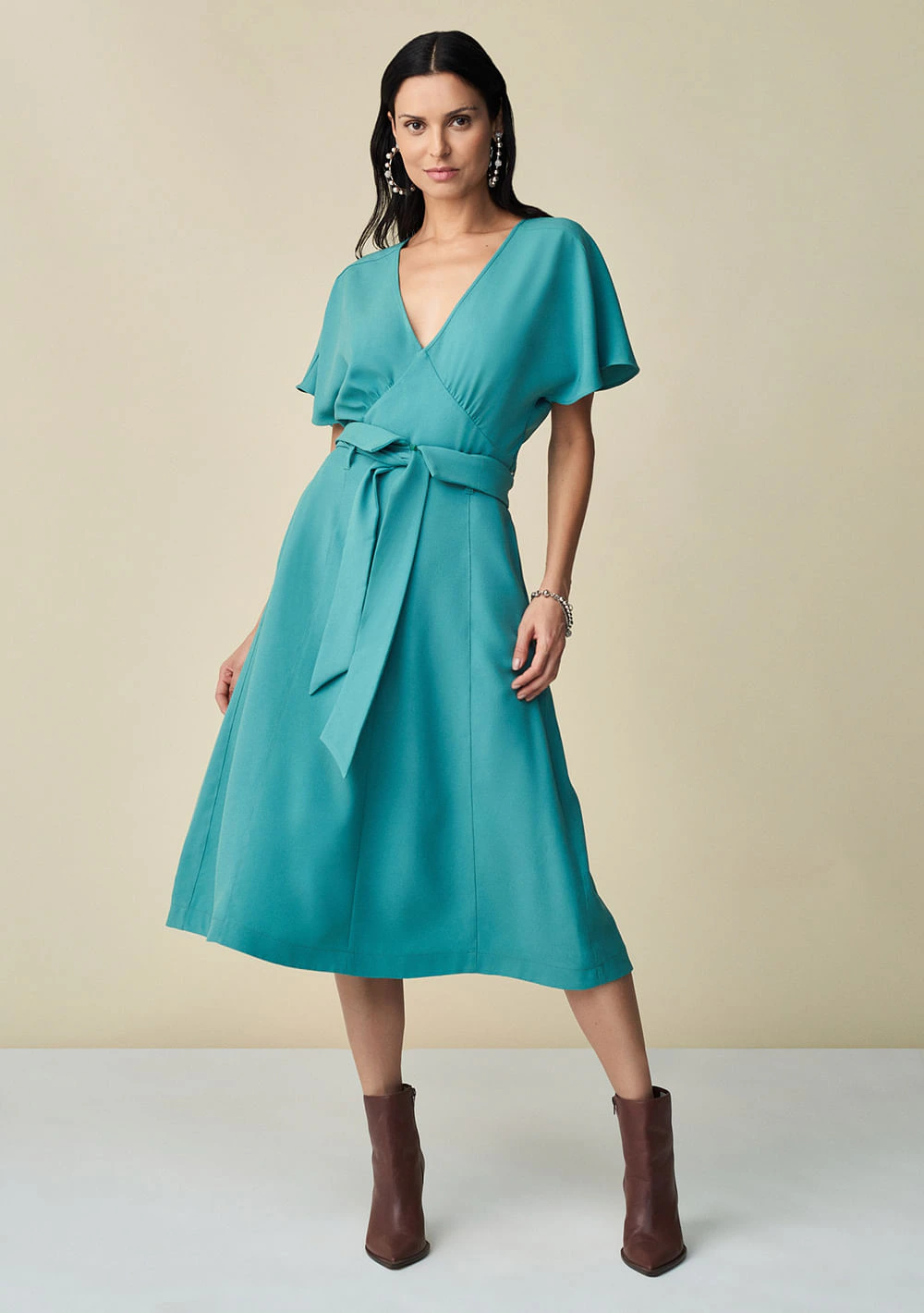 Saia Maria.Valentina Midi Clochard Com Faixa Verde