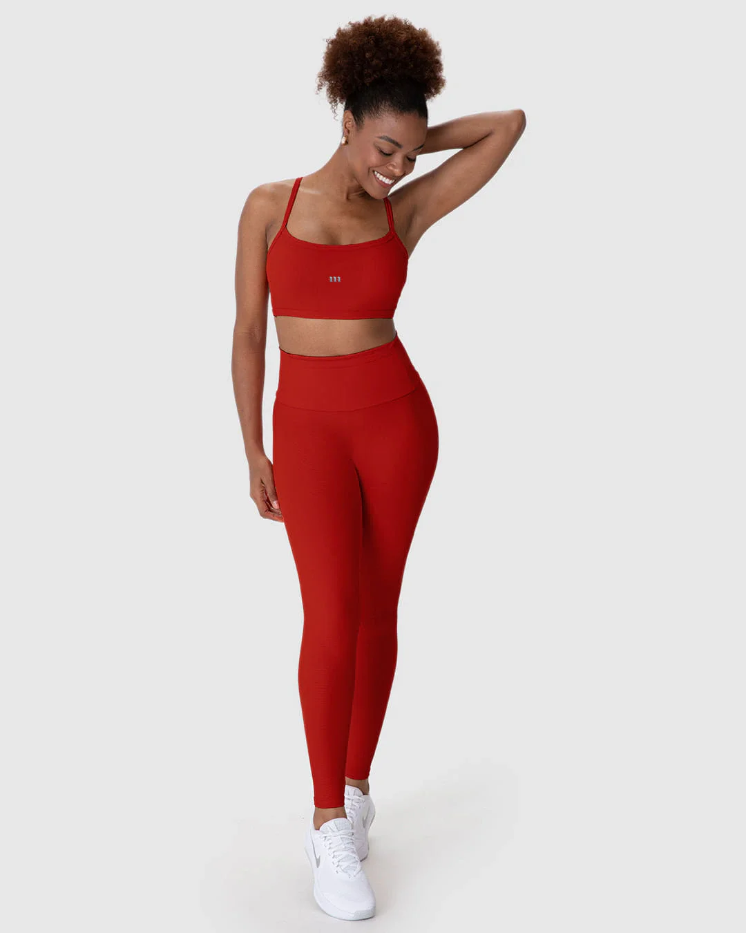 Calça Legging Esportiva Bolso Cós Frontal Em Malha Canelada Malwee Active