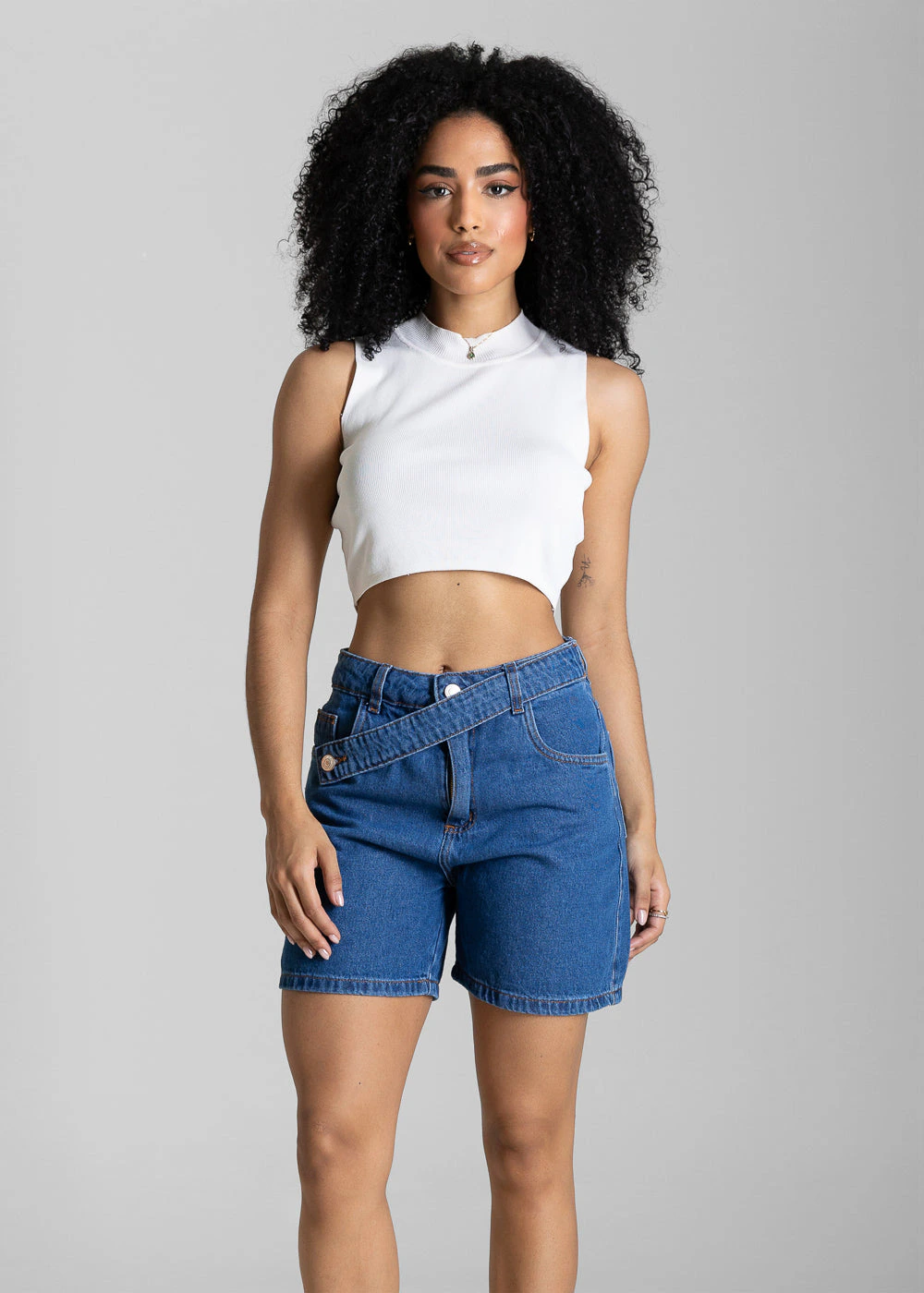 Shorts Jeans Cós Assimétrico Sawary - 284508 AZUL