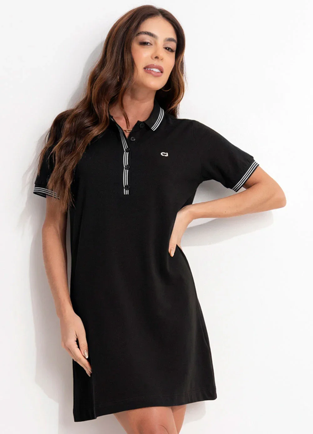Colcci Jeans - Vestido Curto em Algodão Cj Preto