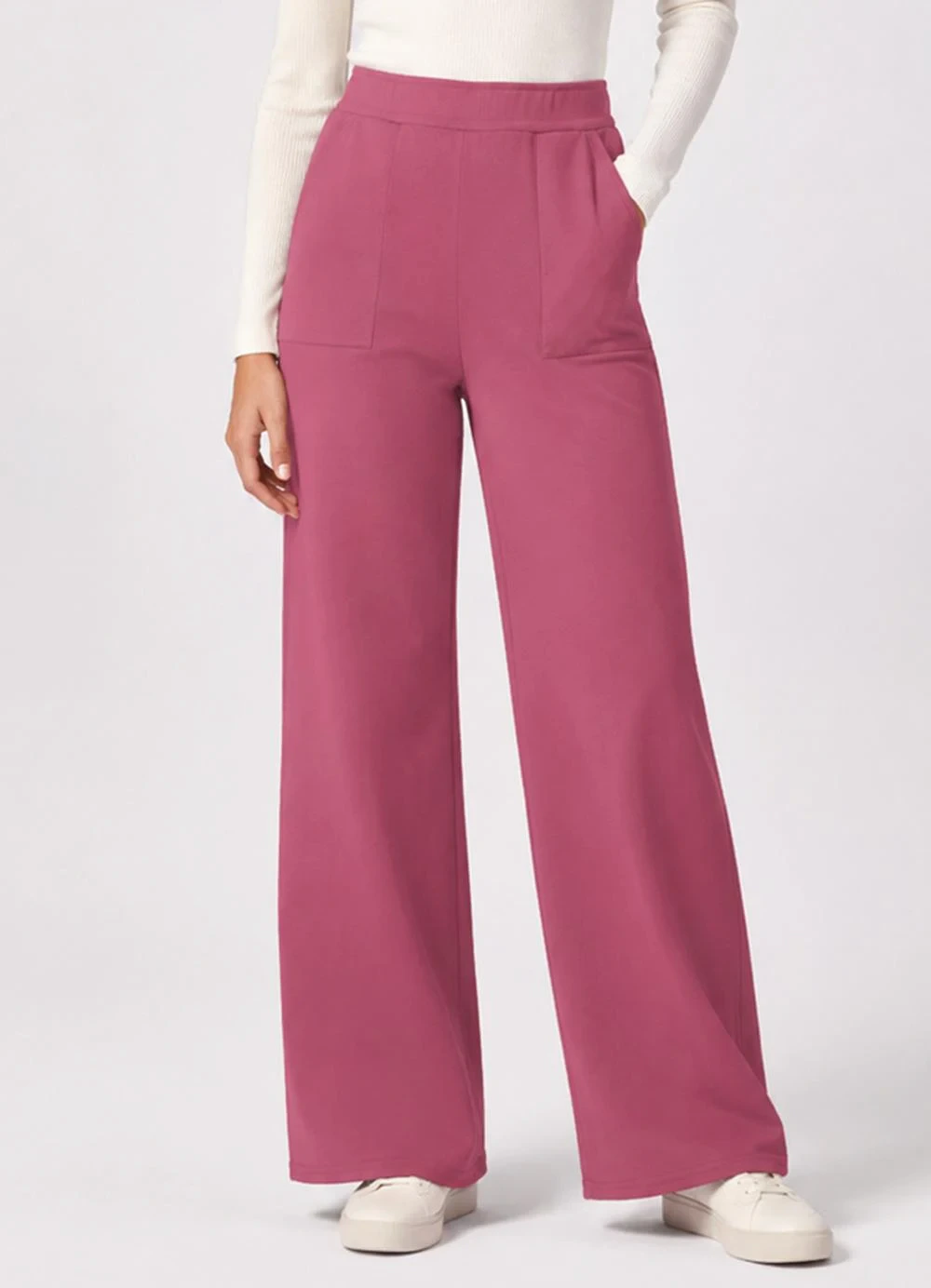 Rovitex - Calca Pantalona Feminina em Moletom Rosa