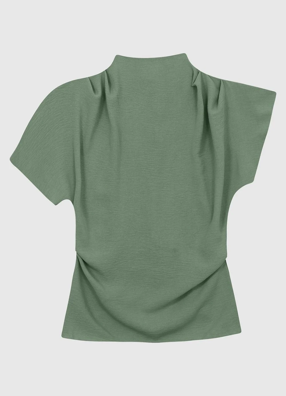 Enfim - Blusa Assimétrica Texturizada Verde Pastel