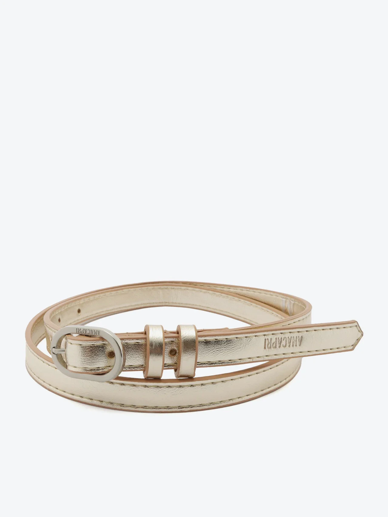 Cinto Fino Fivela Metálica Dourado