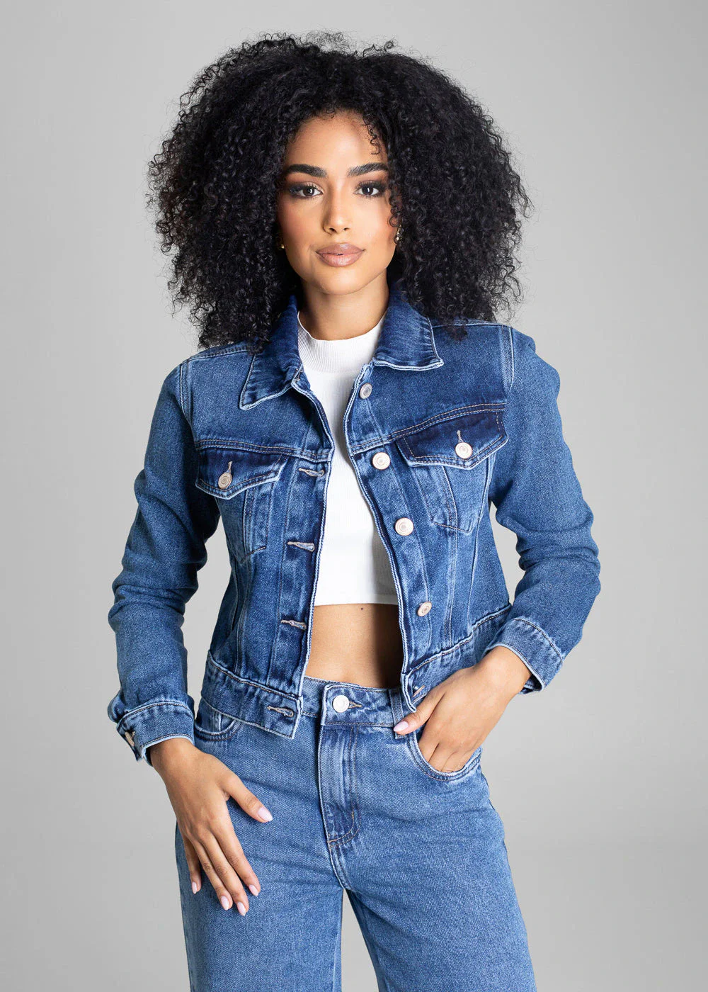 Jaqueta Jeans Sawary - 282841 AZUL