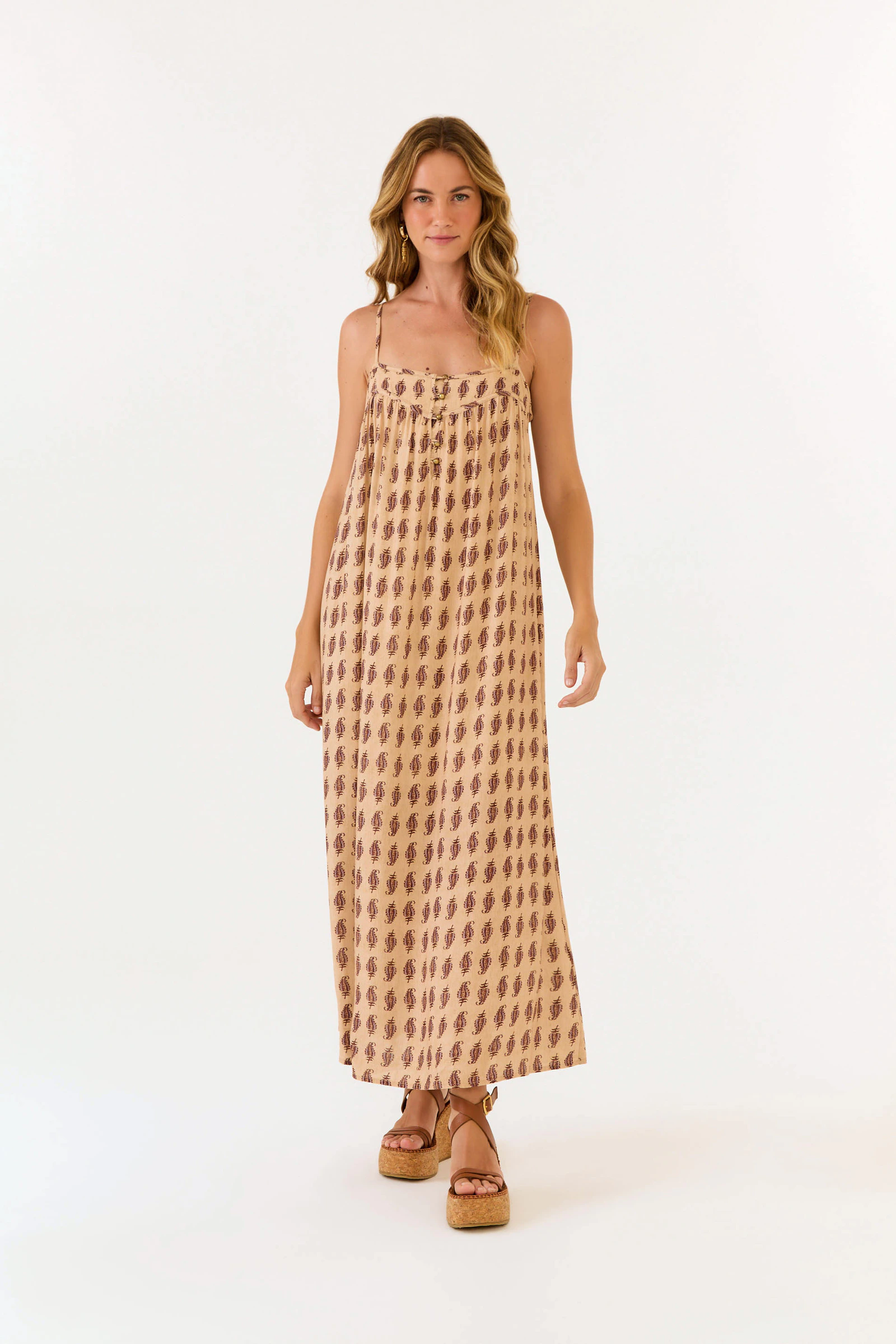 Vestido Alça Estampa Hippie Compose