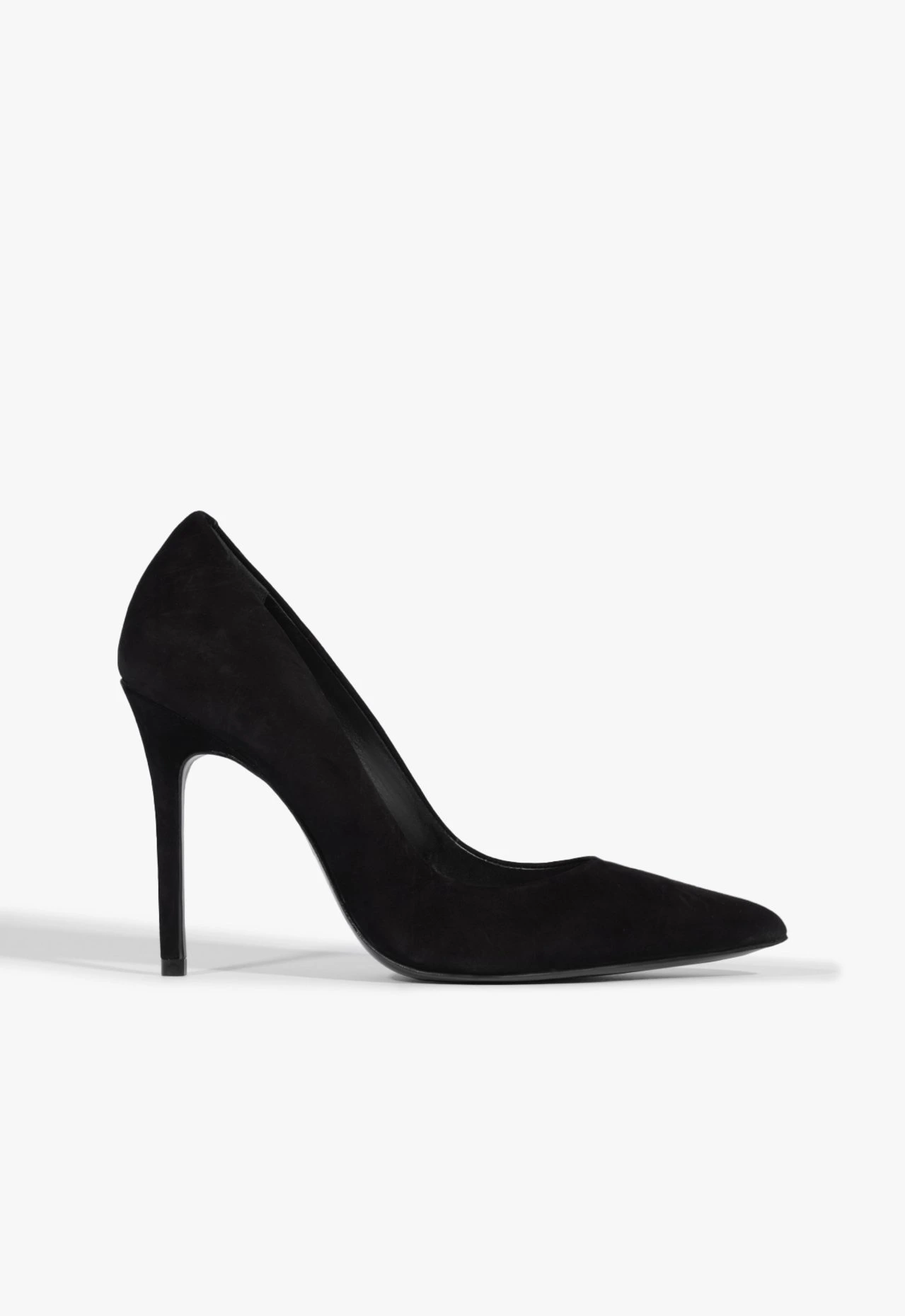 Scarpin Salto Fino Camurça Preto