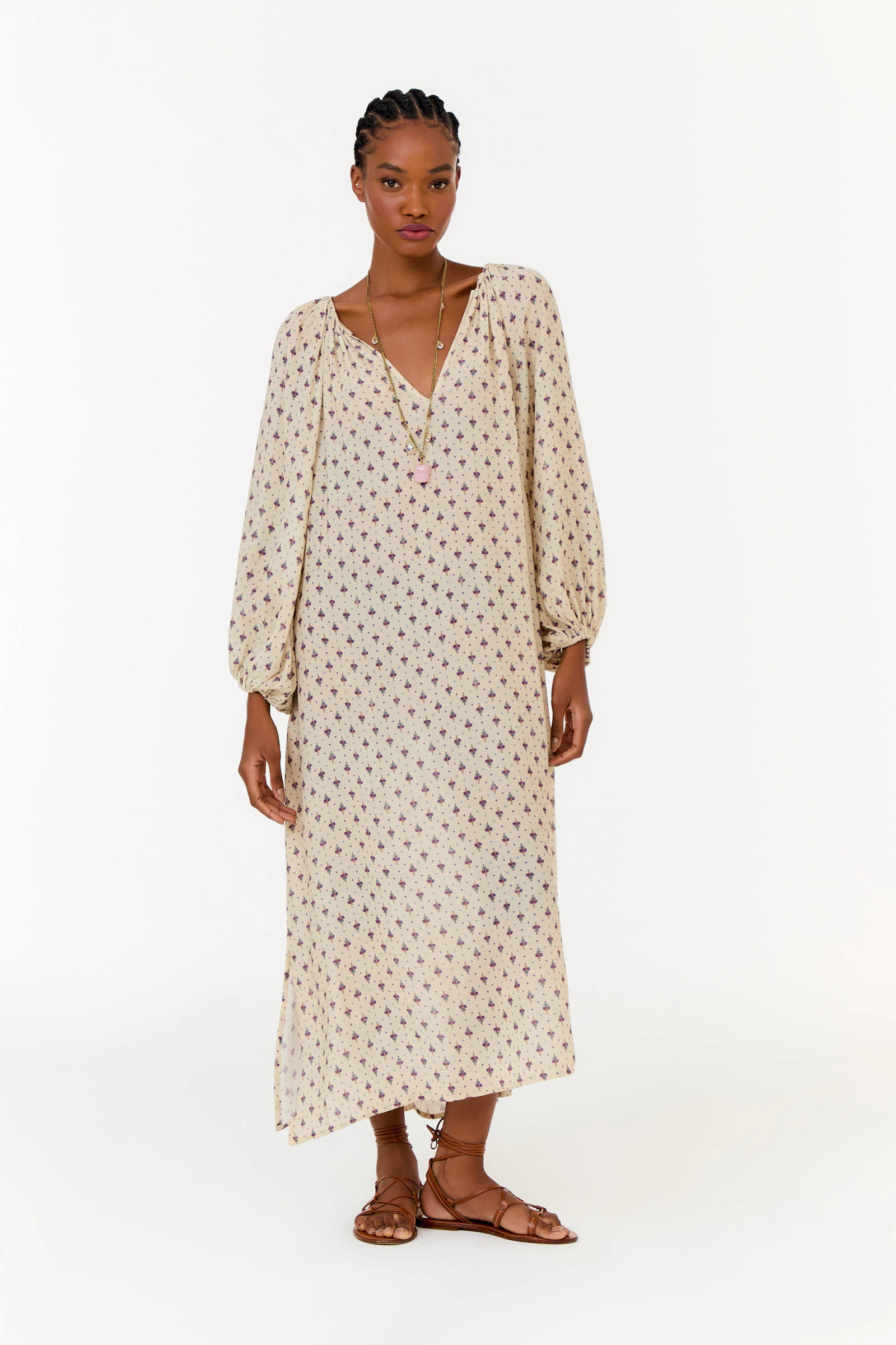 Vestido Manga Estampa Zaz