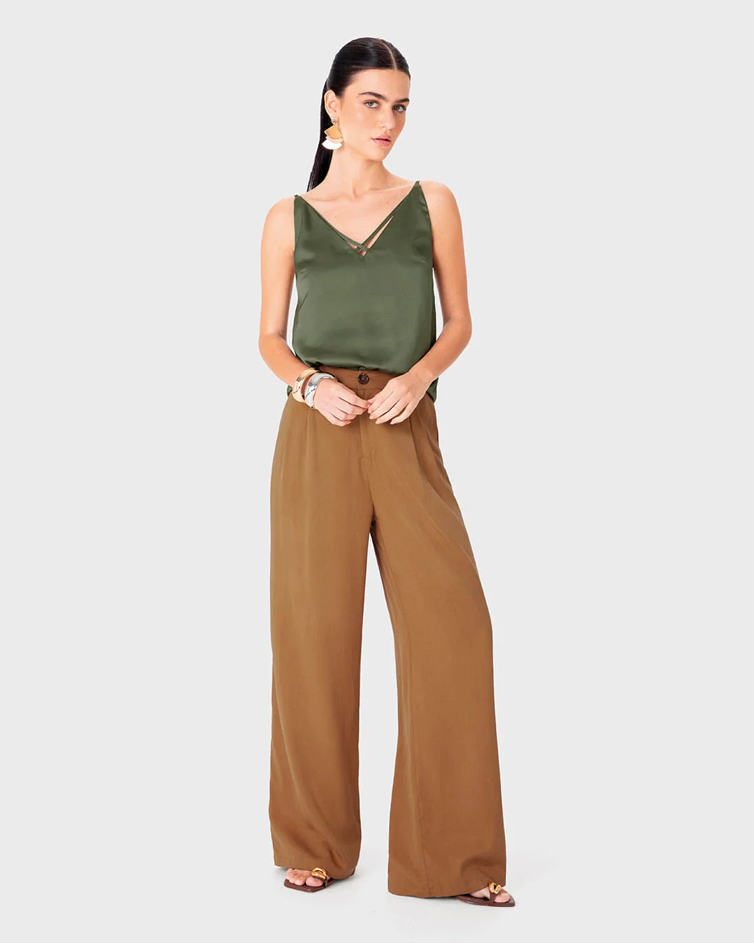 Blusa Feminina Ampla de Alcinha Em Cetim - ENFIM