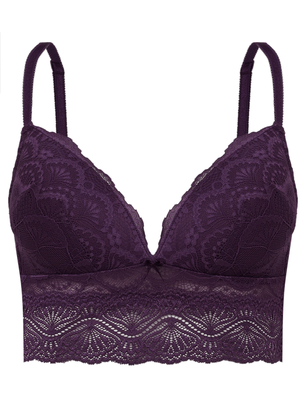 Sutiã Triângulo Bojo Renda Shiny Love Roxo Plum Purple