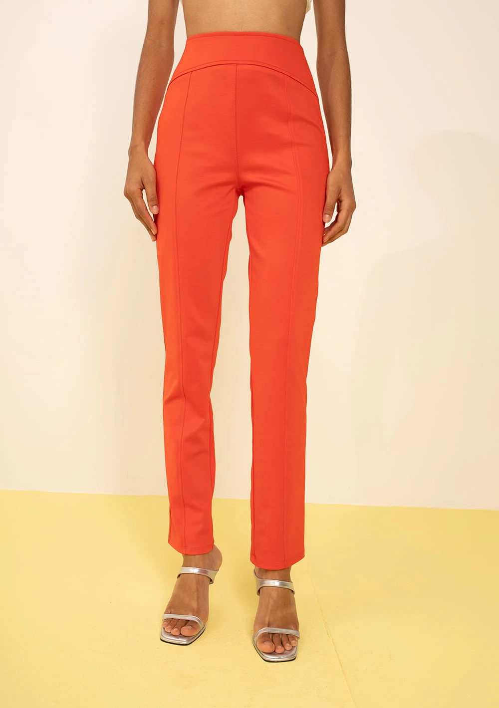 Calça Zinco Slim Alta Laranja