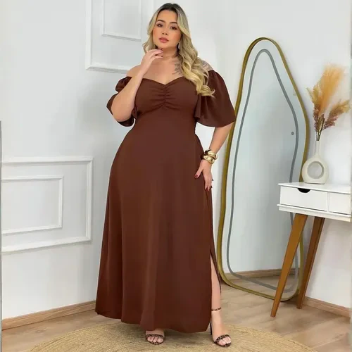 Vestido Feminino Longo Plus Size Festa Chique Elegante Luxo