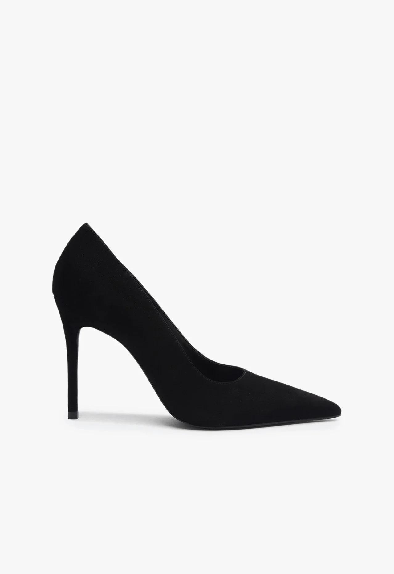 Sapato Scarpin Salto Alto Ines Camurça Preto