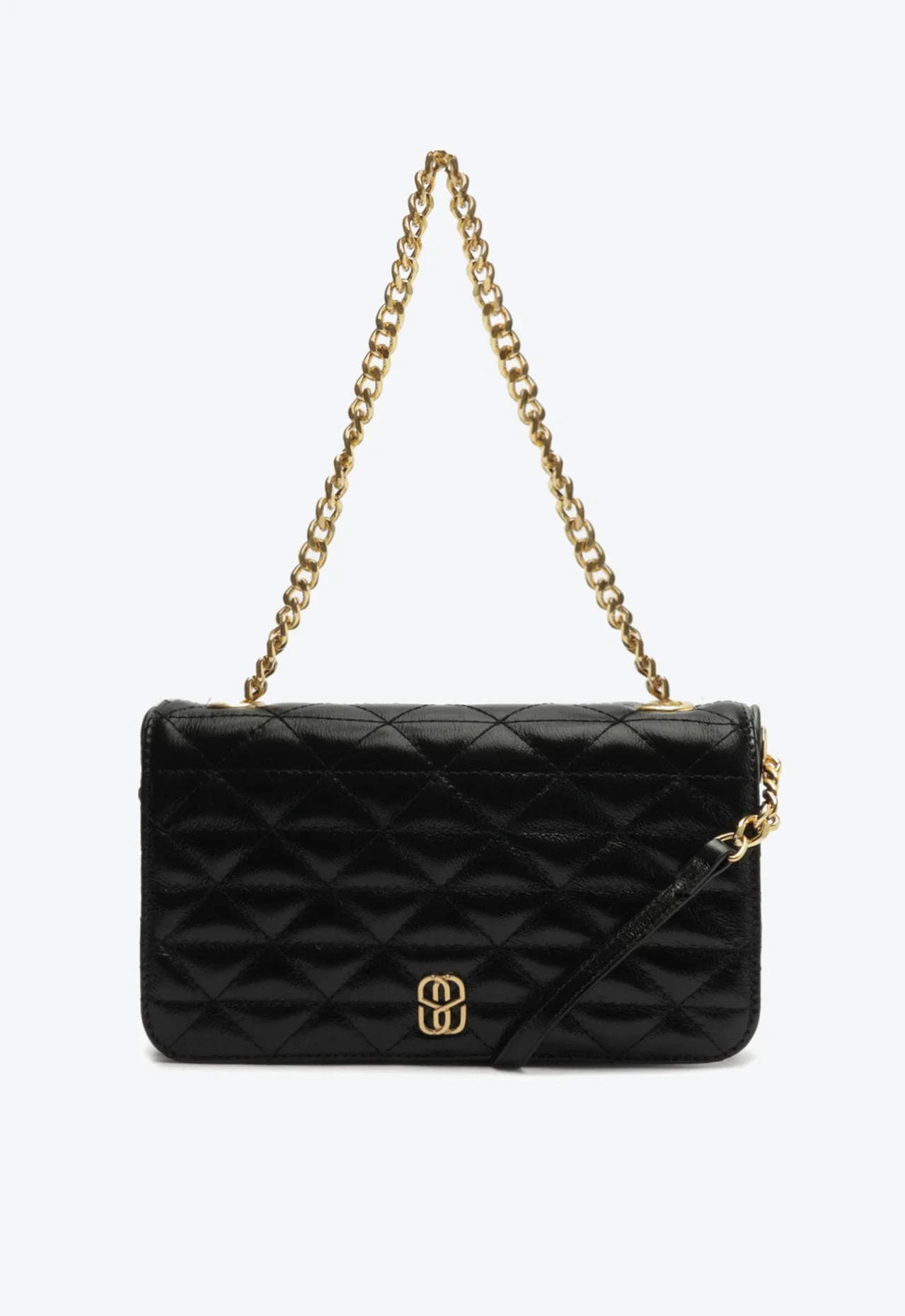 Bolsa Tiracolo Média Foundation Couro Preta