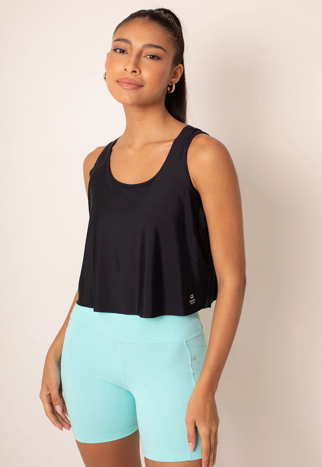 Cropped Fitness Malha Top Beach Modelo Nadador À Fio