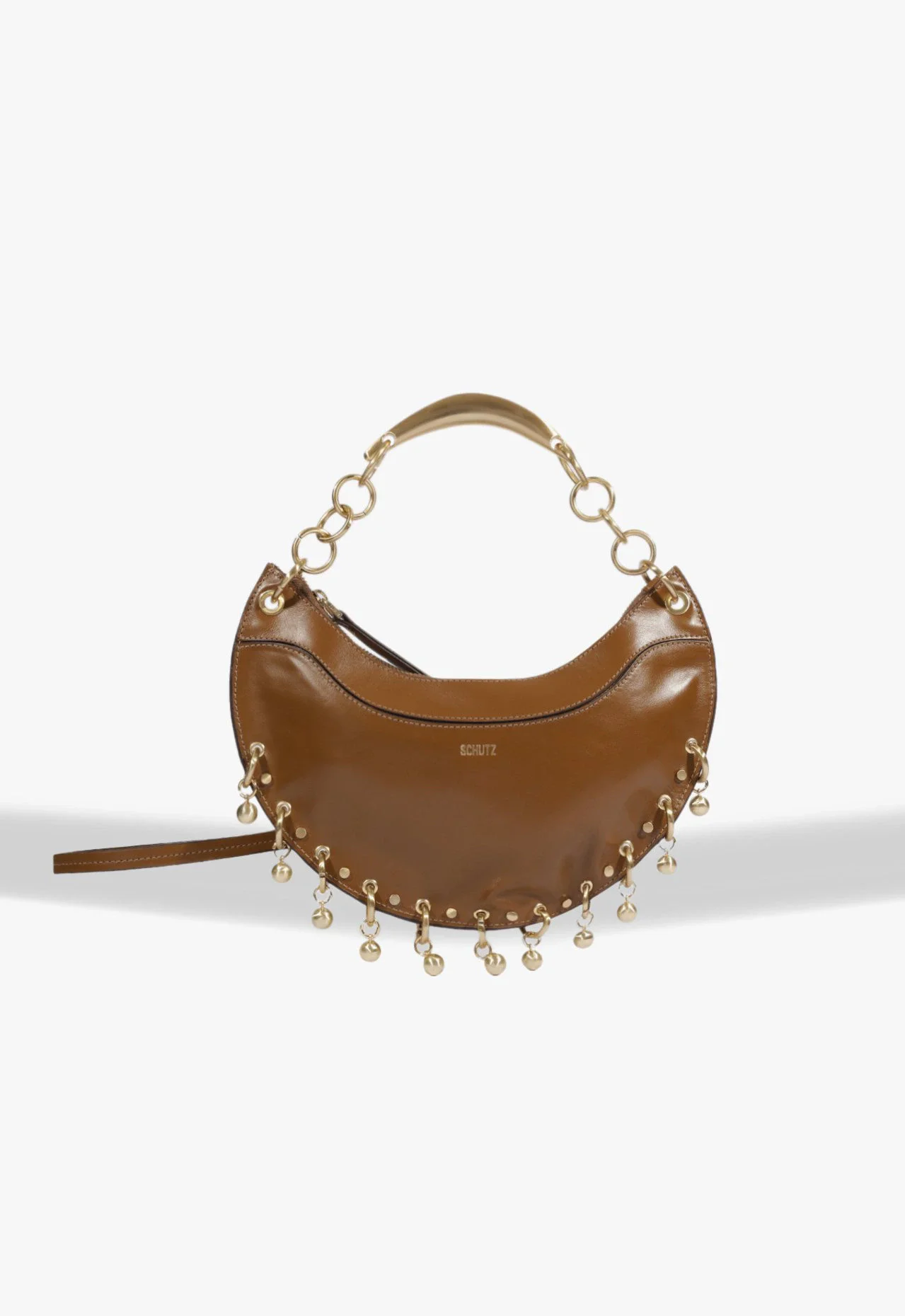 Bolsa Hobo Média Devina Couro Marrom