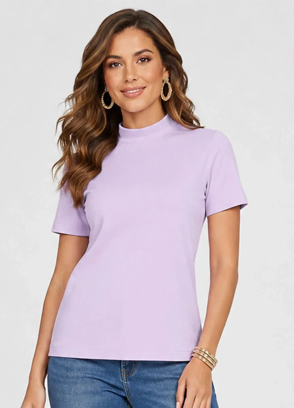 Infinita Cor - Blusa Feminina com Gola Alta Roxo