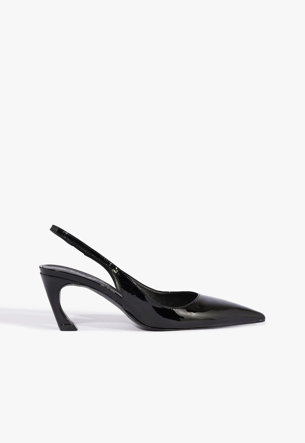 Scarpin Slingback Lexi Mid Verniz Preto