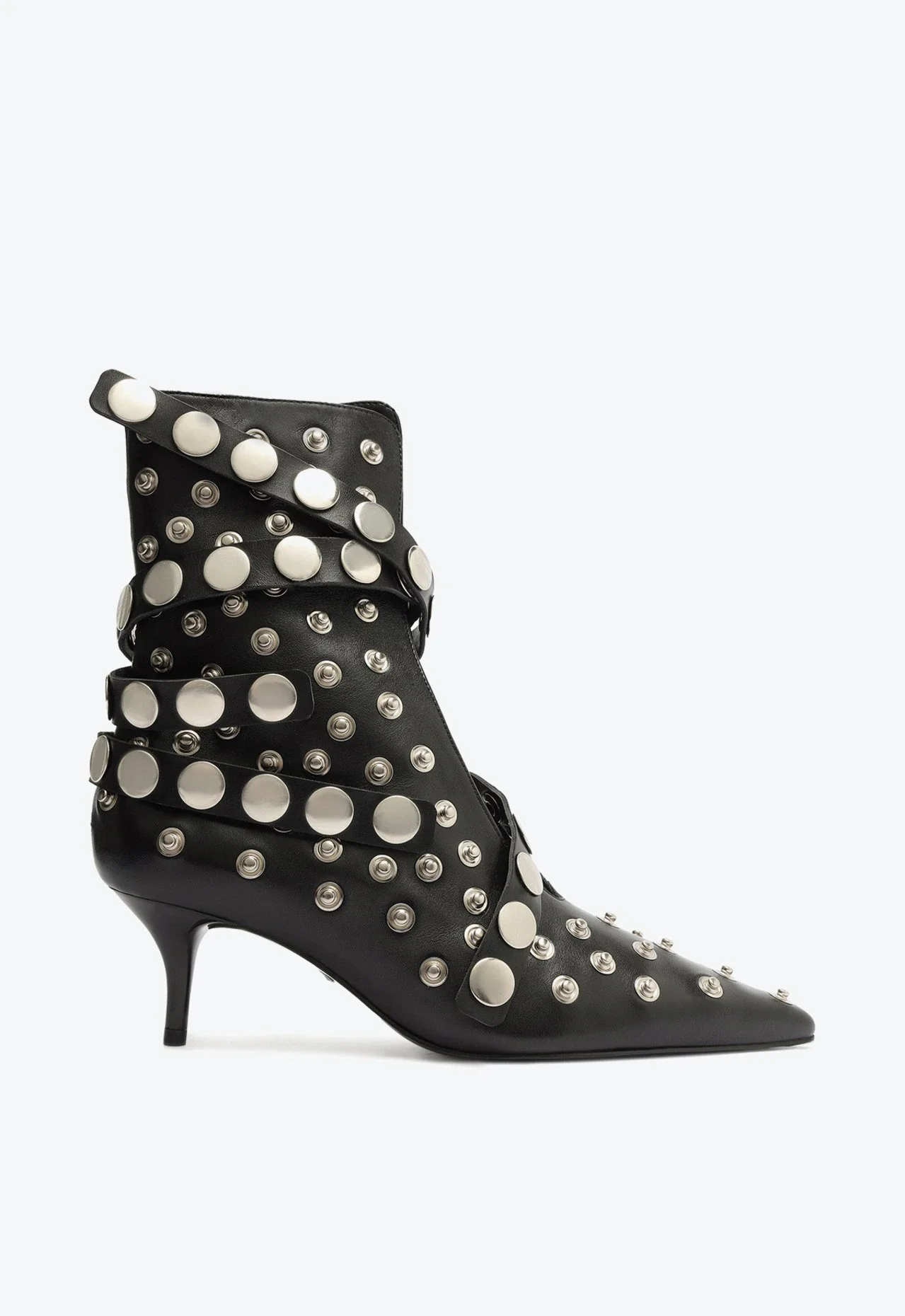 Bota Salto Baixo Presley Bootie Couro Preta