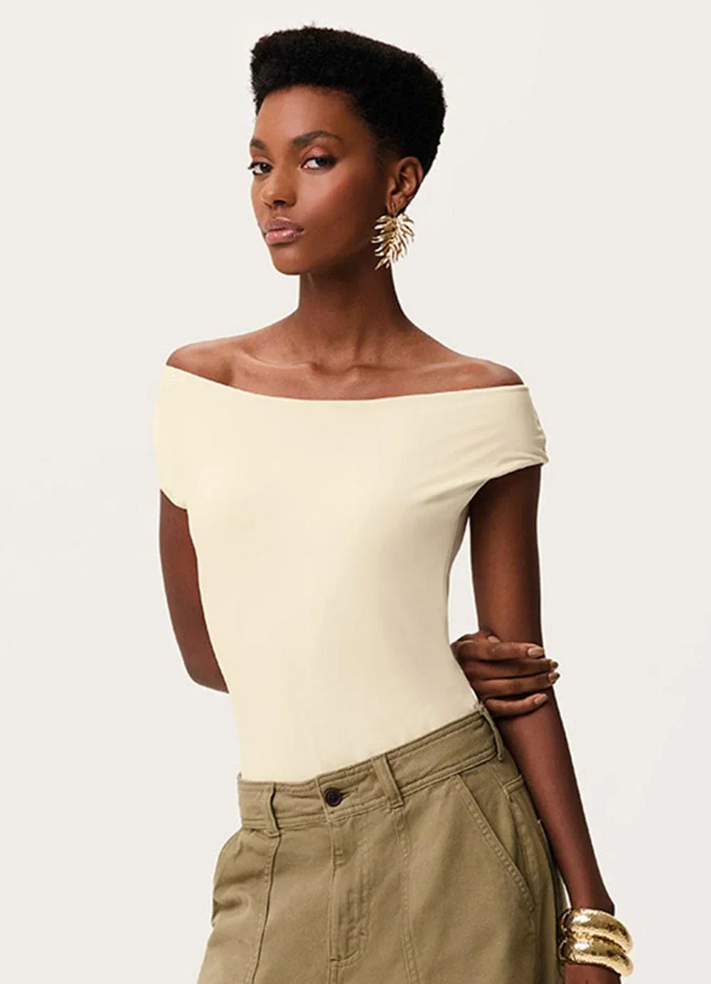 Enfim - Body Básico Ombro a Ombro Off White
