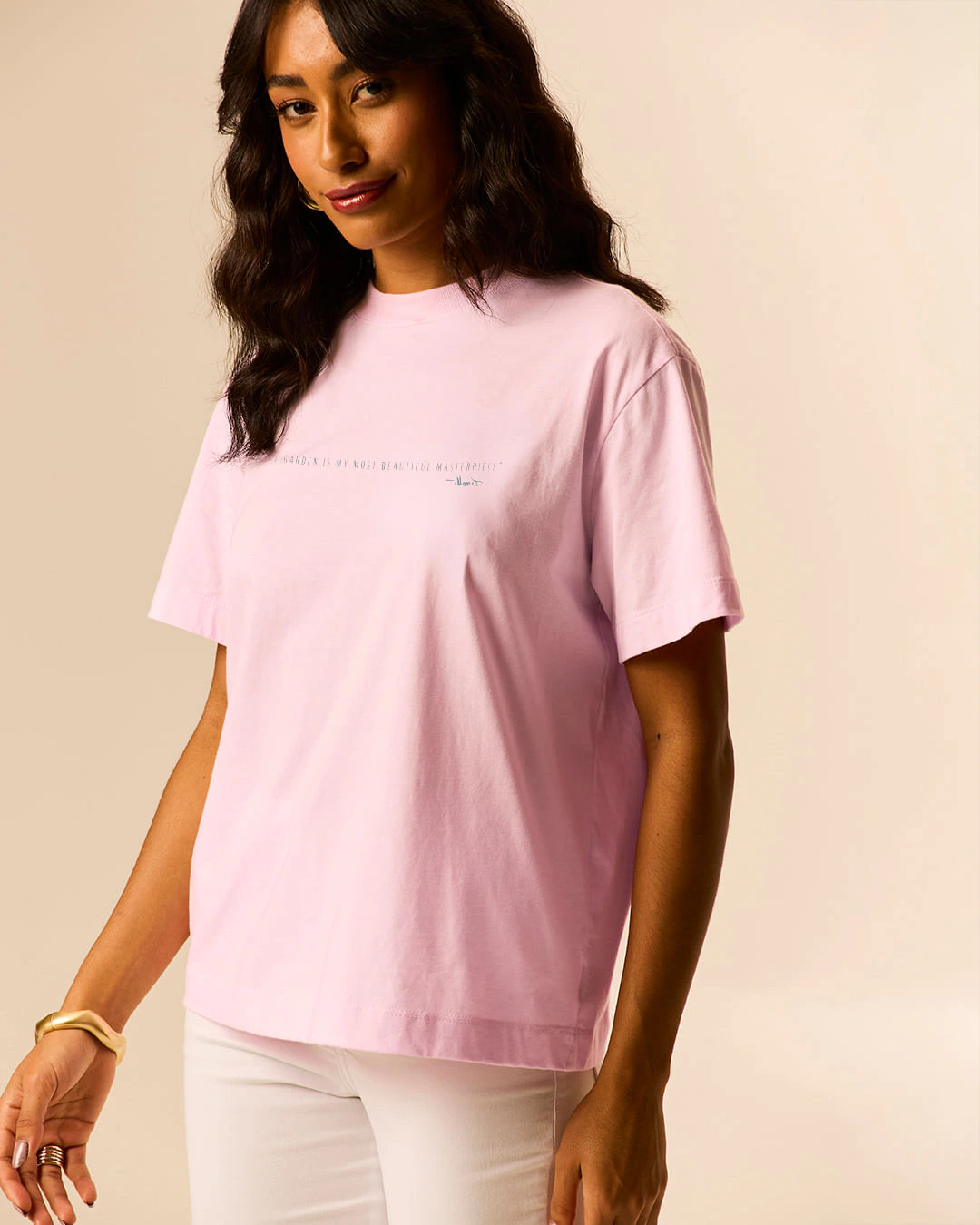Camiseta Feminina Estampa Especial My Garden Claude Monet Em Algodão