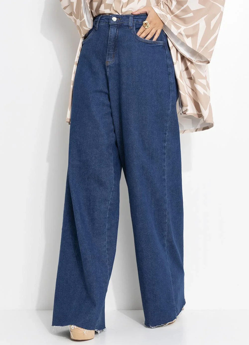 Quintess - Calça Jeans Escuro em Jeans