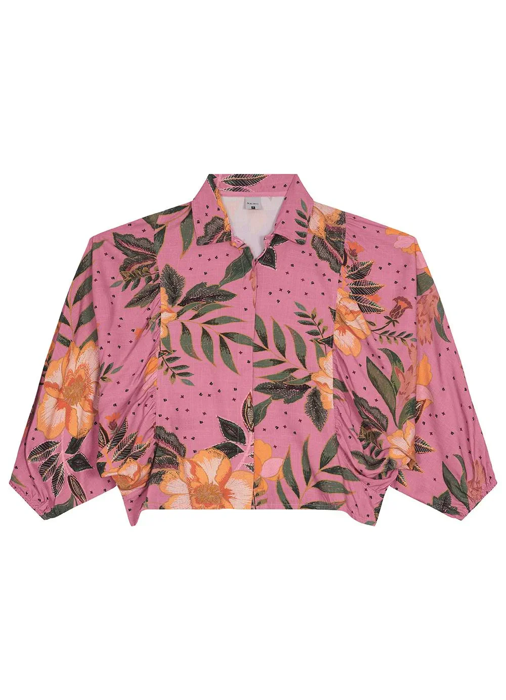 Malwee - Camisa Feminina Tropical em Viscose Rosa