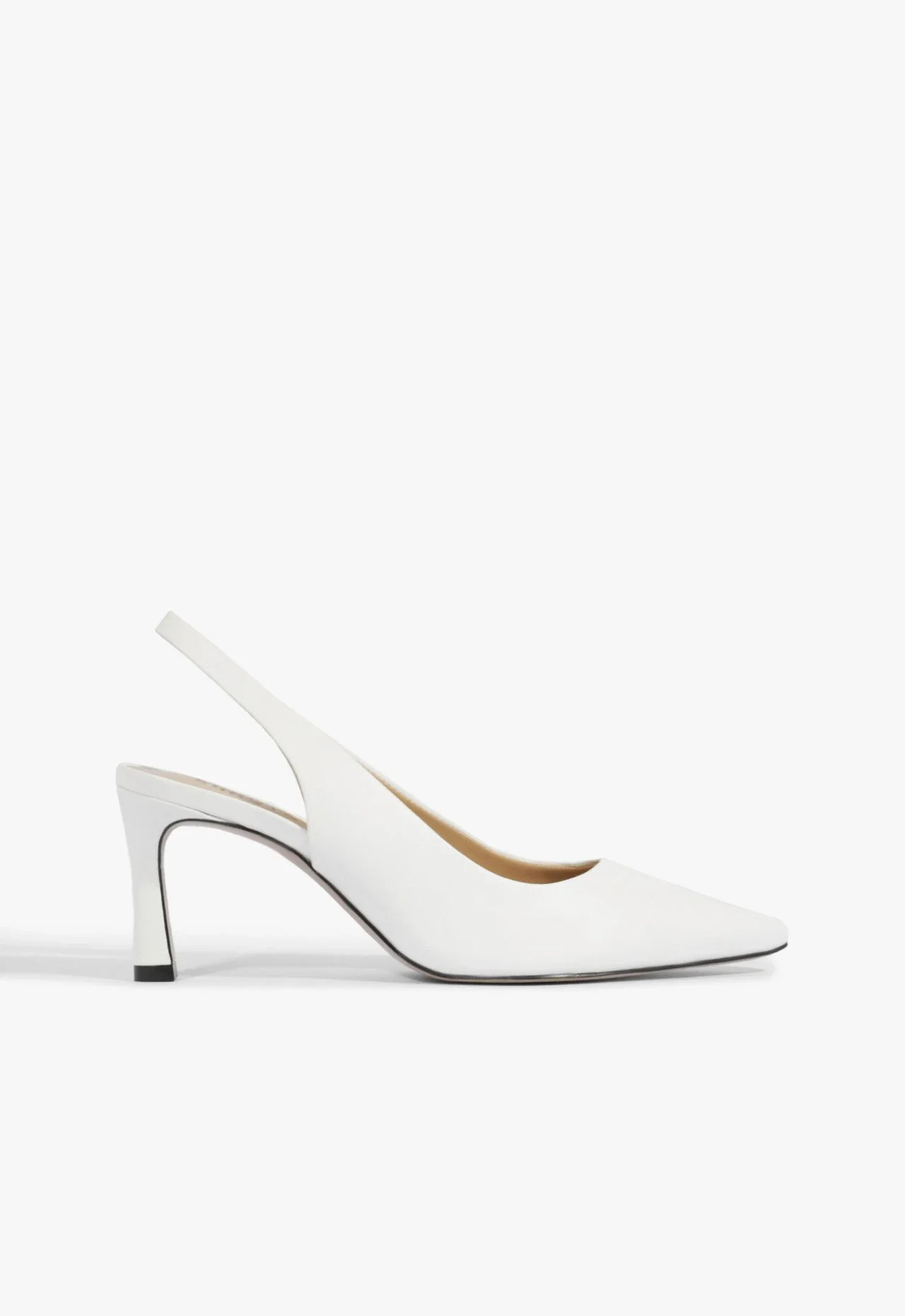 Scarpin Slingback Mid Heel White