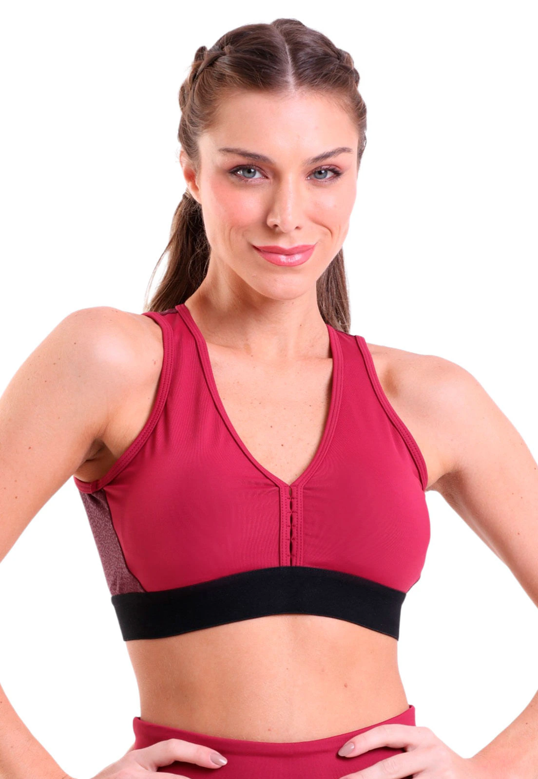 Top Fitness Bojo Decote V Vazado De Alta Compressão