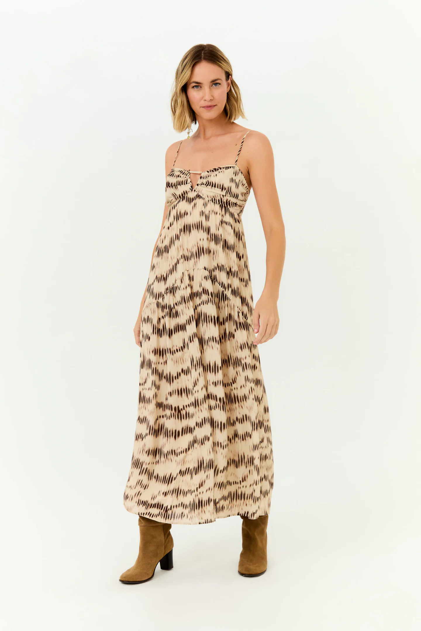Vestido Midi Alça Ggt Estampa Echo