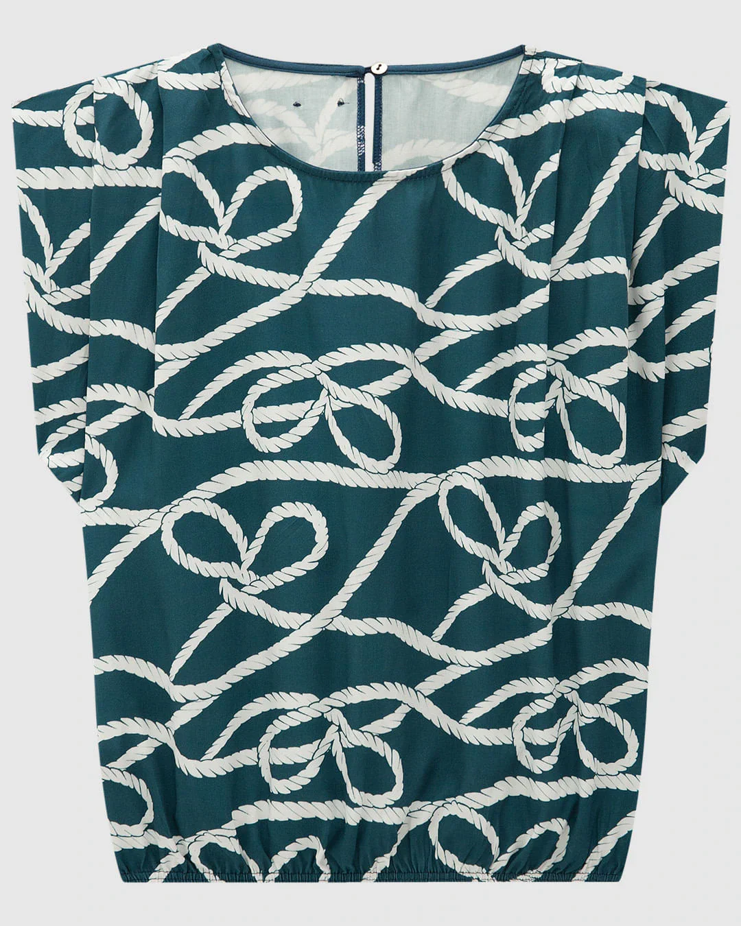 Blusa Box Feminina Estampa Navy Em Viscose - ENFIM