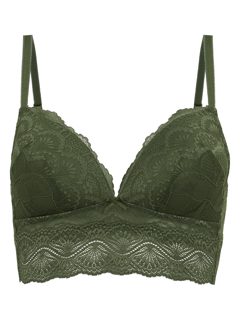 Sutiã Triângulo Bojo Renda Shiny Love Verde Bronze Green