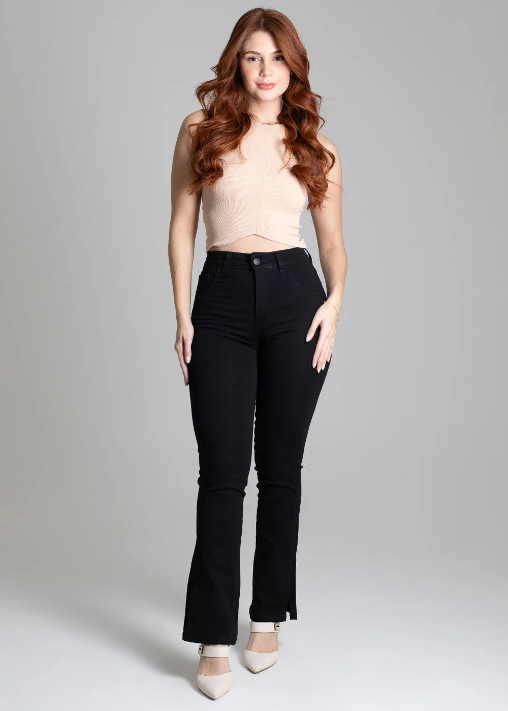 Calça Sarja Sawary Reta Fenda - 275006 PRETO