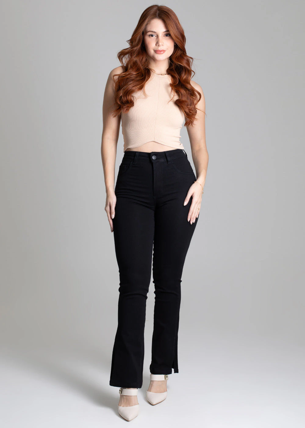 Calça Sarja Sawary Reta Fenda - 275006 PRETO