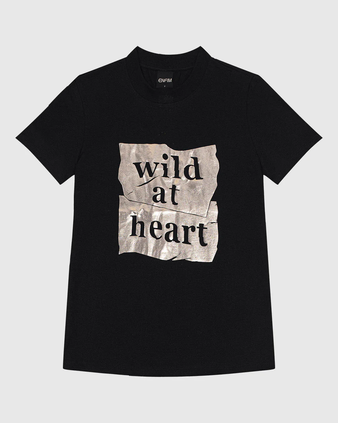 T-Shirt Feminina Slim Wild At Heart Estampa Foil Em Algodão - ENFIM
