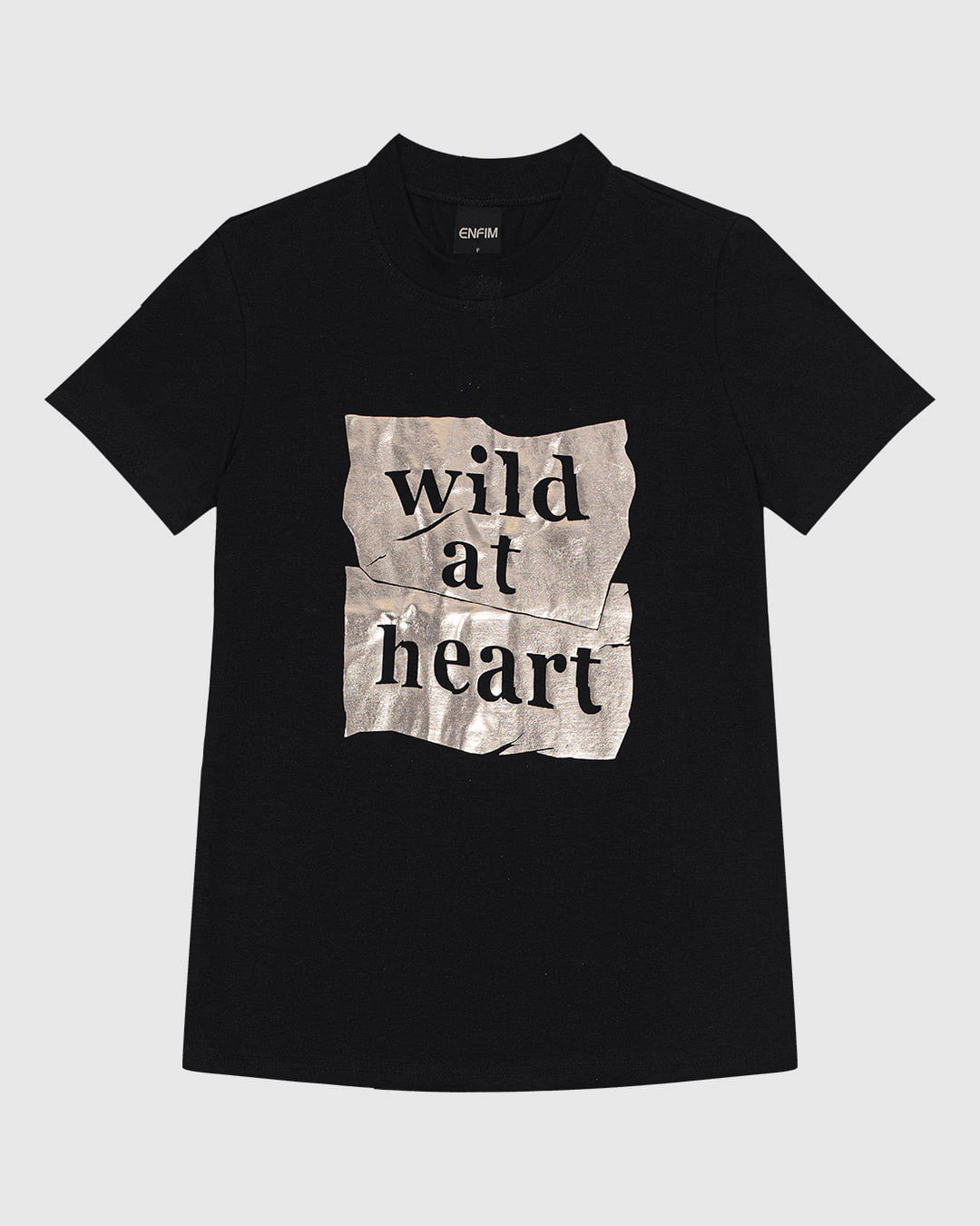 T-Shirt Feminina Slim Wild At Heart Estampa Foil Em Algodão - ENFIM
