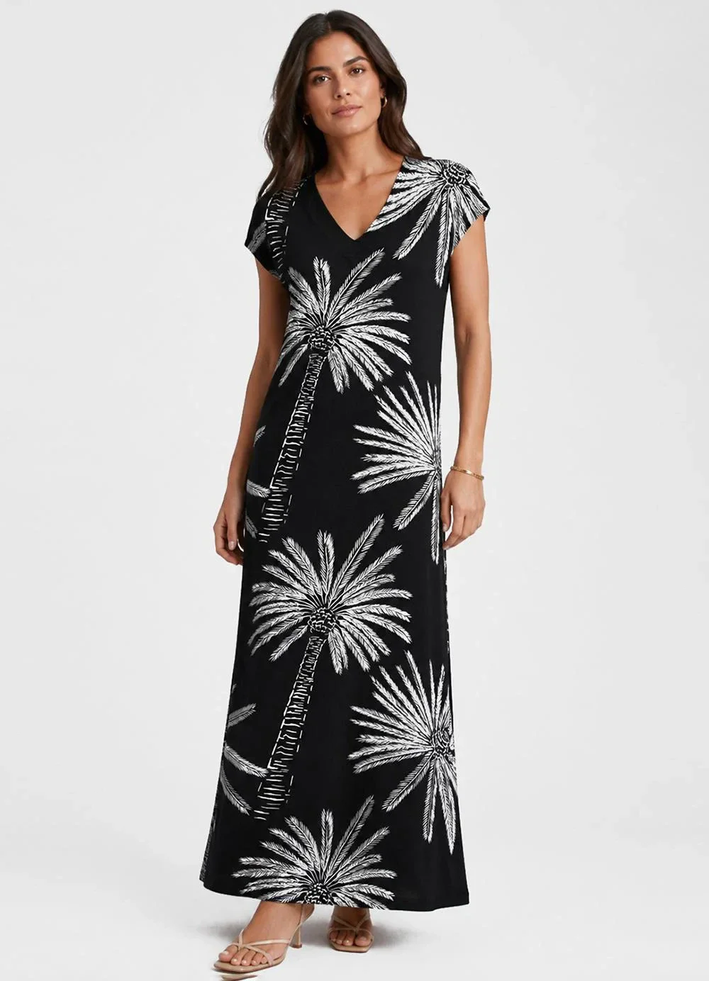 Infinita Cor - Vestido Feminino com Decote em V Preto