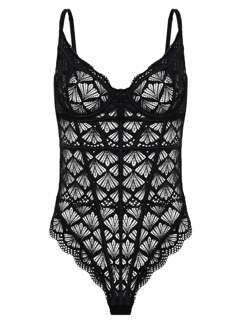 Body Sem Manga Renda Cirque Preto