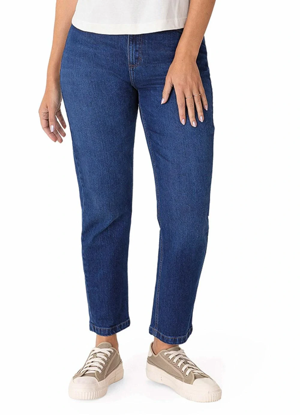 Malwee - Calça Mom Jeans Estonada Cintura Alta Azul