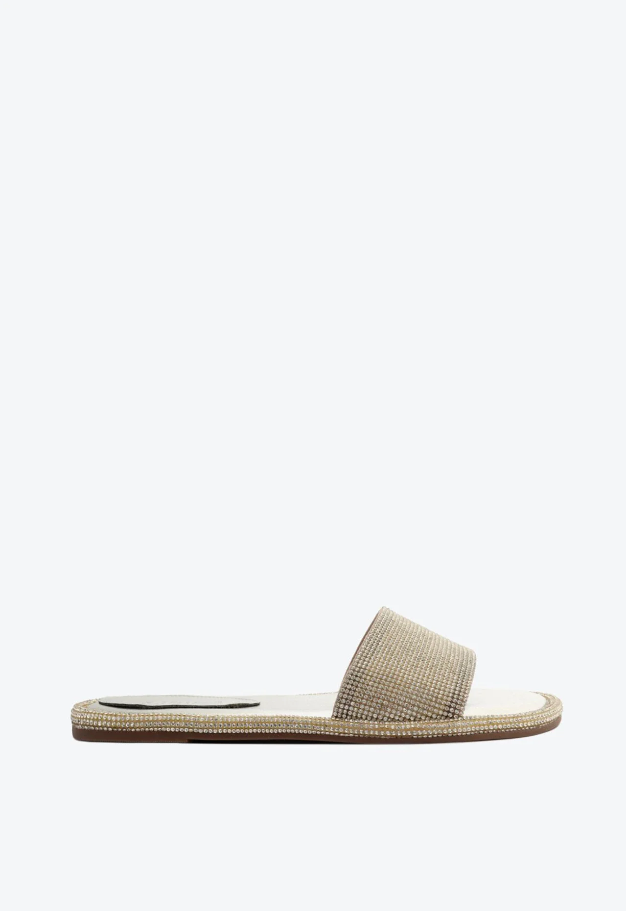 Sandália Slide Strass Prata