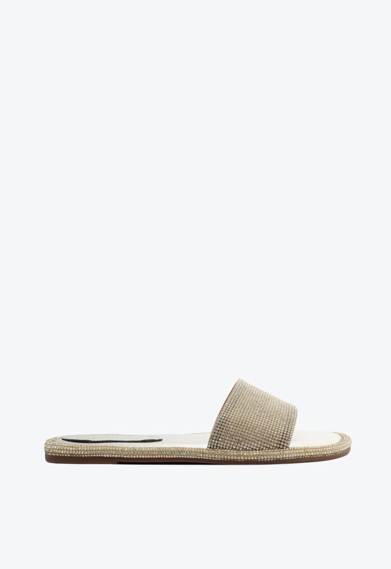 Sandália Slide Strass Prata