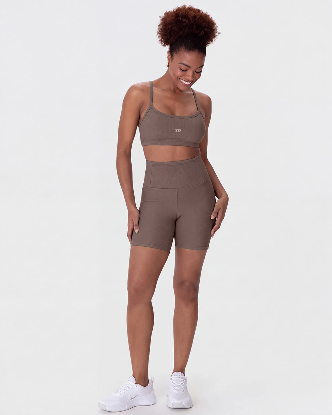 Shorts Esportivo Feminino Bolso Cós Frontal Em Malha Canelada Malwee Active