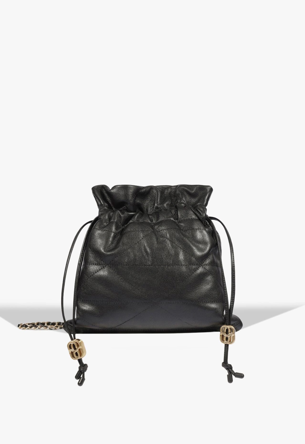 Bolsa Bucket Angel Média Couro Preta
