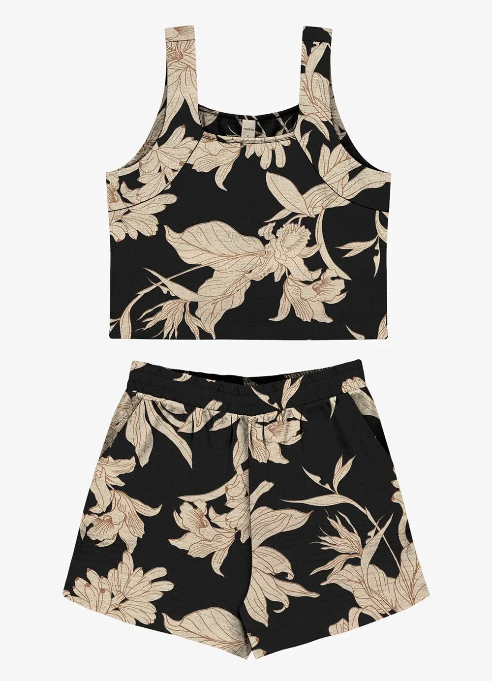 Rovitex - Conjunto Regata com Shorts Feminino Preto